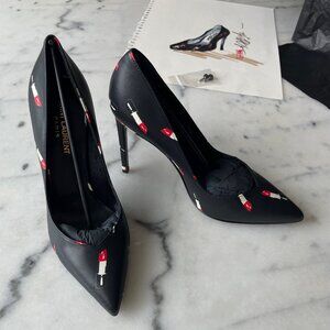Saint Laurent Lipstick Print Leather Pumps